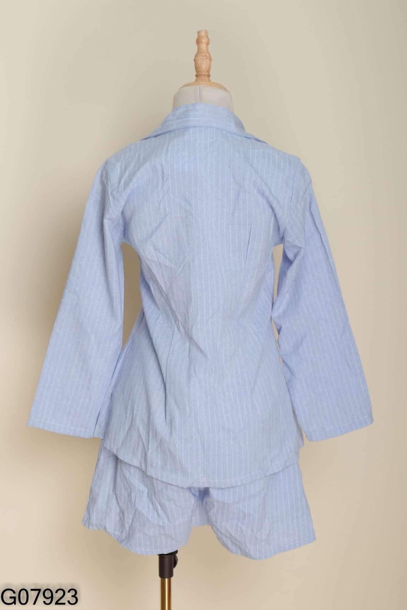 NEWTAG SET Blazer xanh kẻ trắng + chân váy