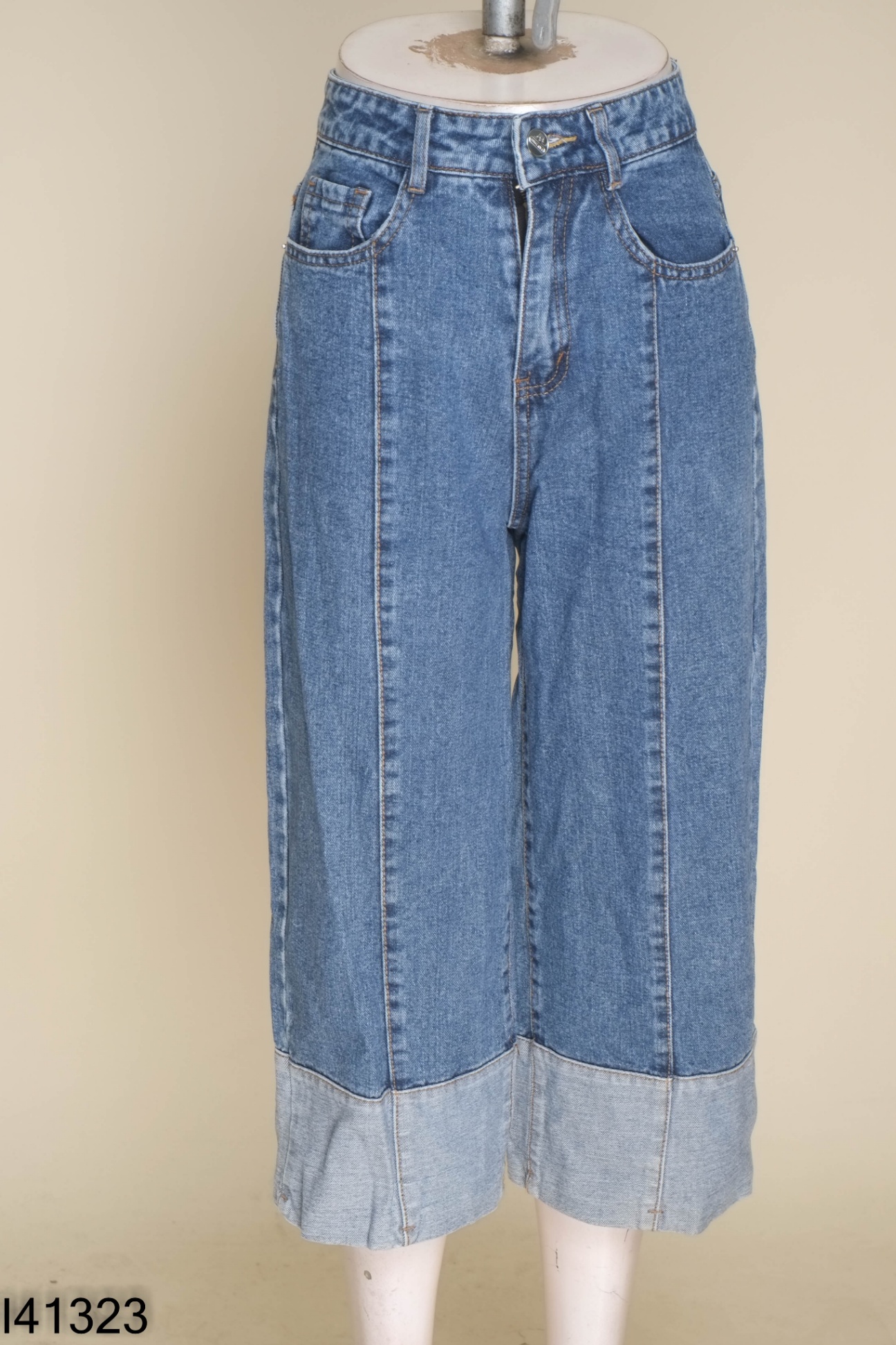 Quần culotte jean xanh