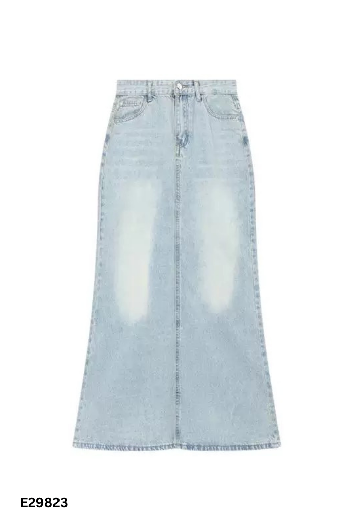 NEWTAG Chân váy jeans xanh nhạt