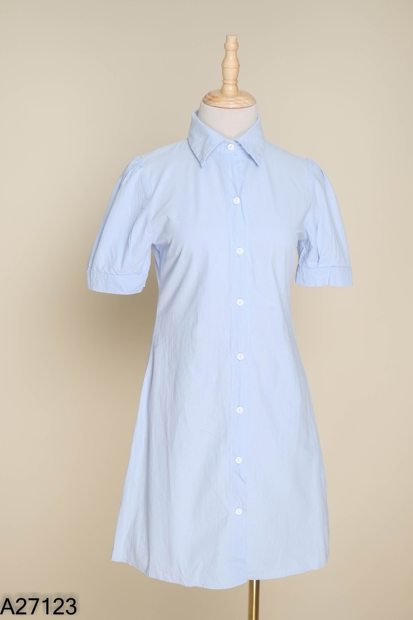 Váy JAMILA xanh cổ sơ mi