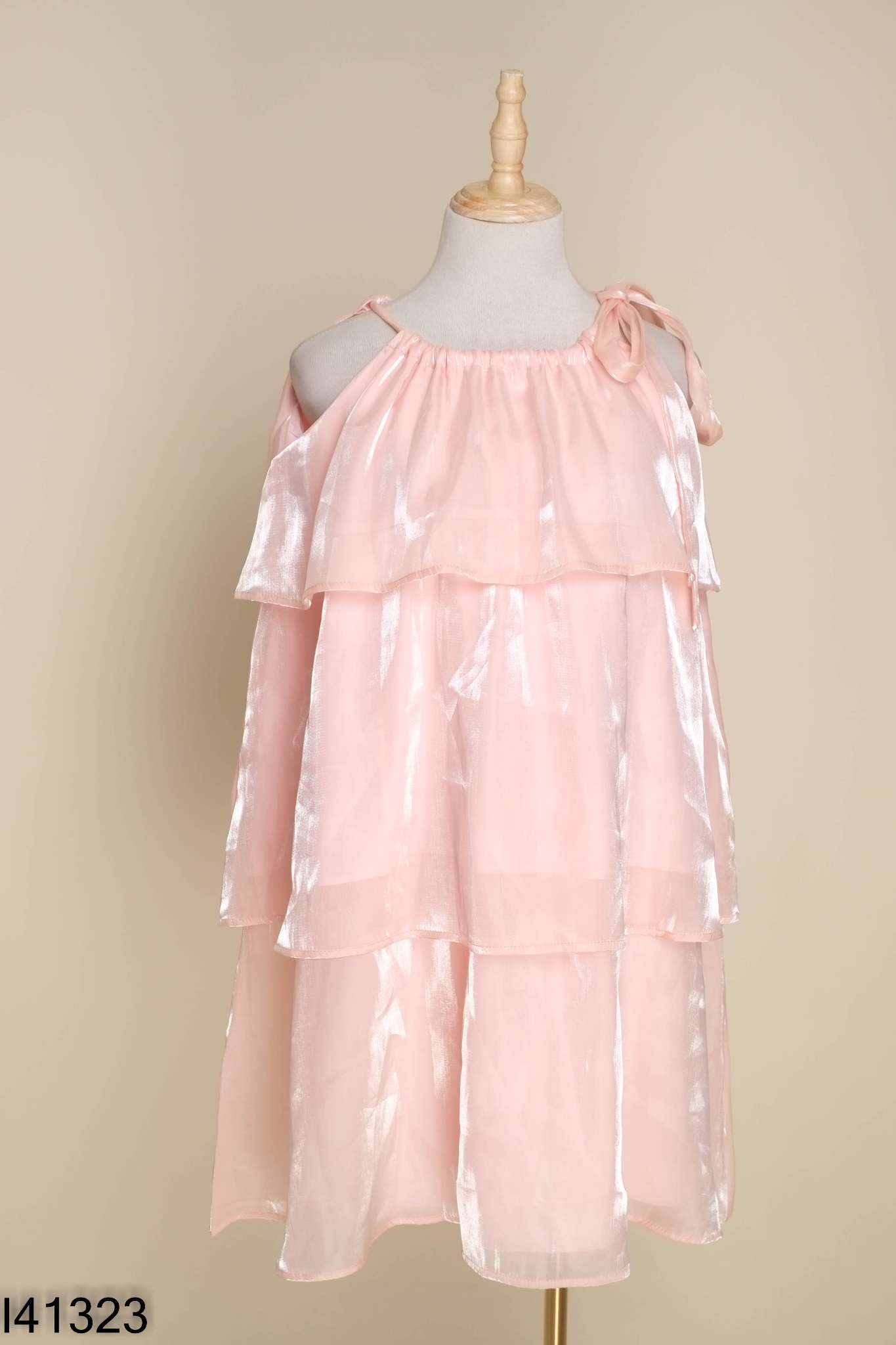 Váy organza hồng suông