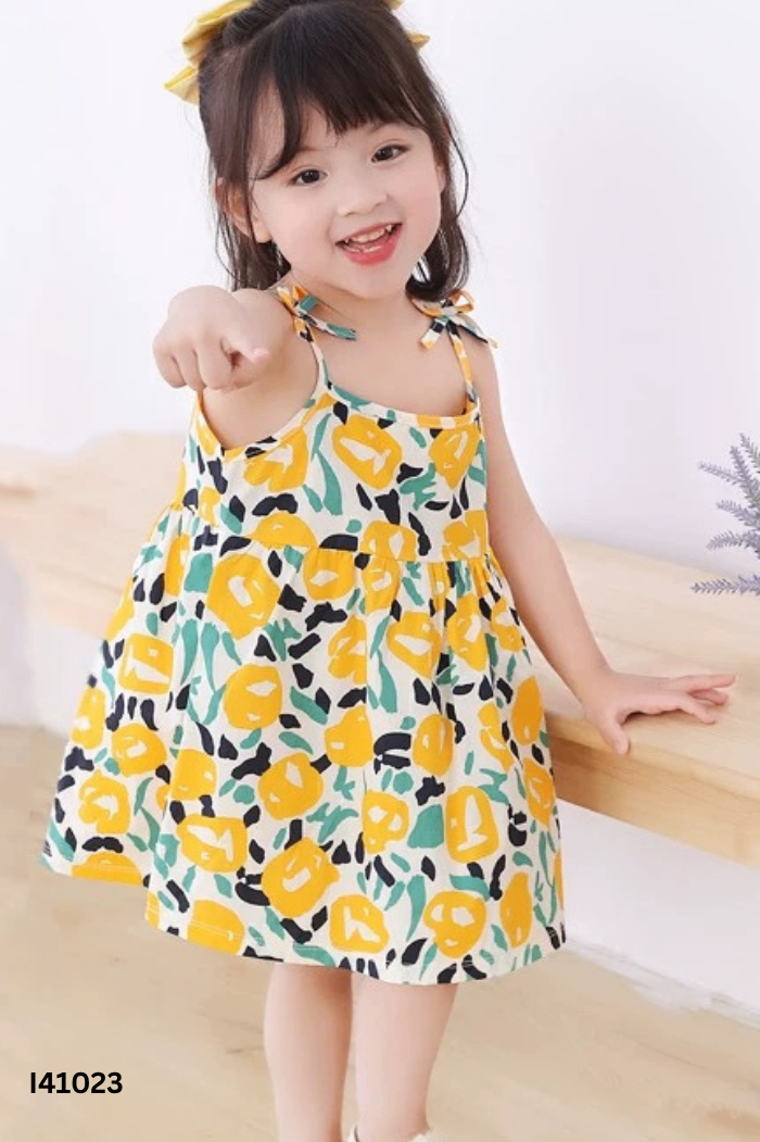 Váy nền trắng hoa vàng KIDS