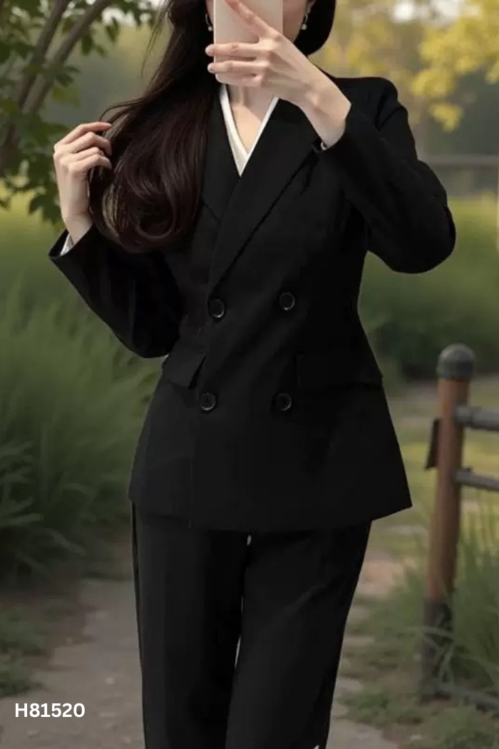 Áo blazer đen 4 cúc