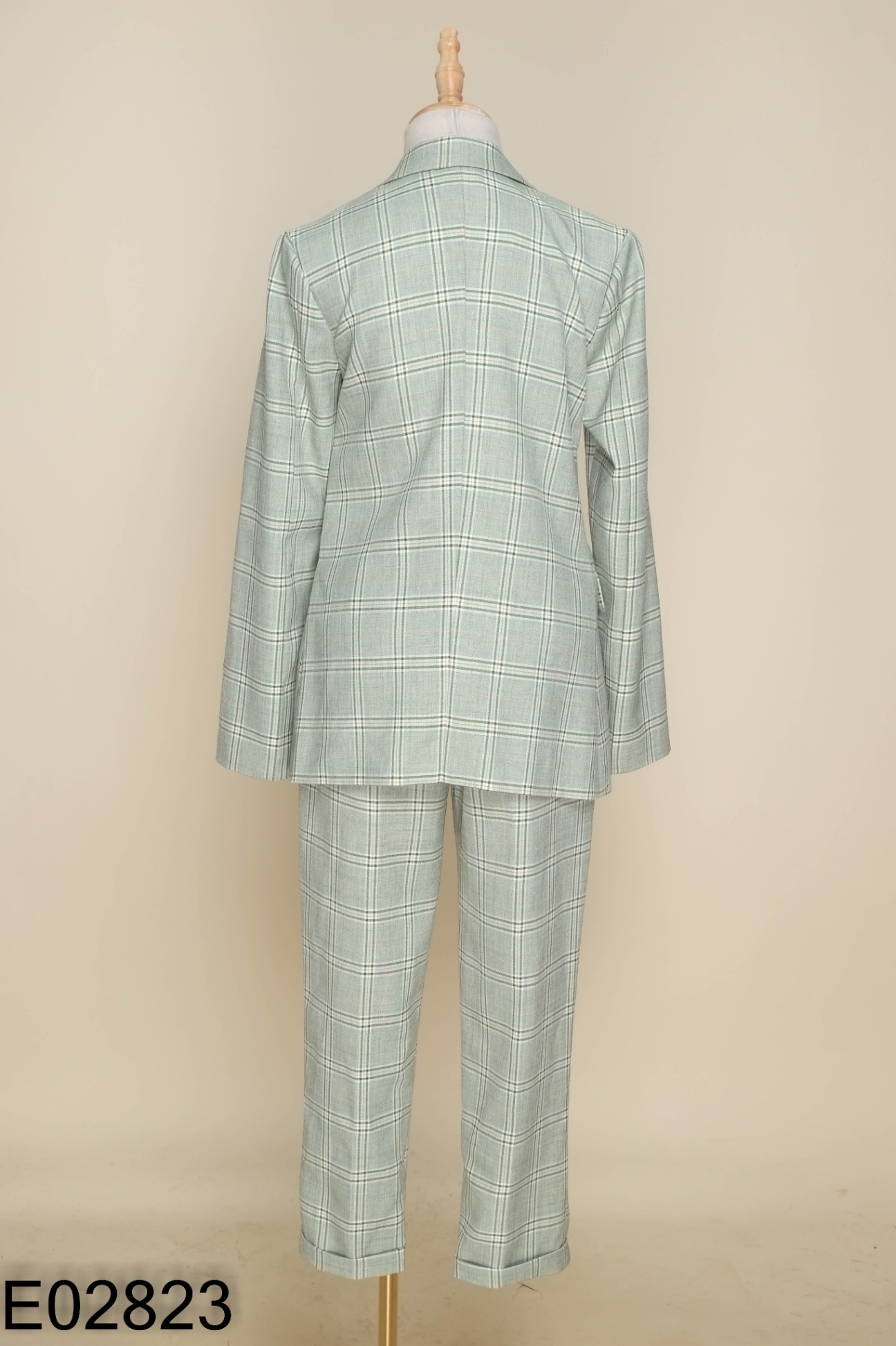 SET Blazer xanh kẻ be + quần dài