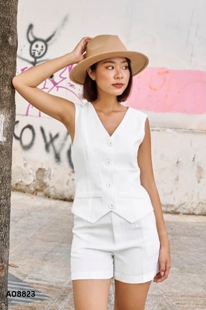 Áo DOTTIE trắng sát nách