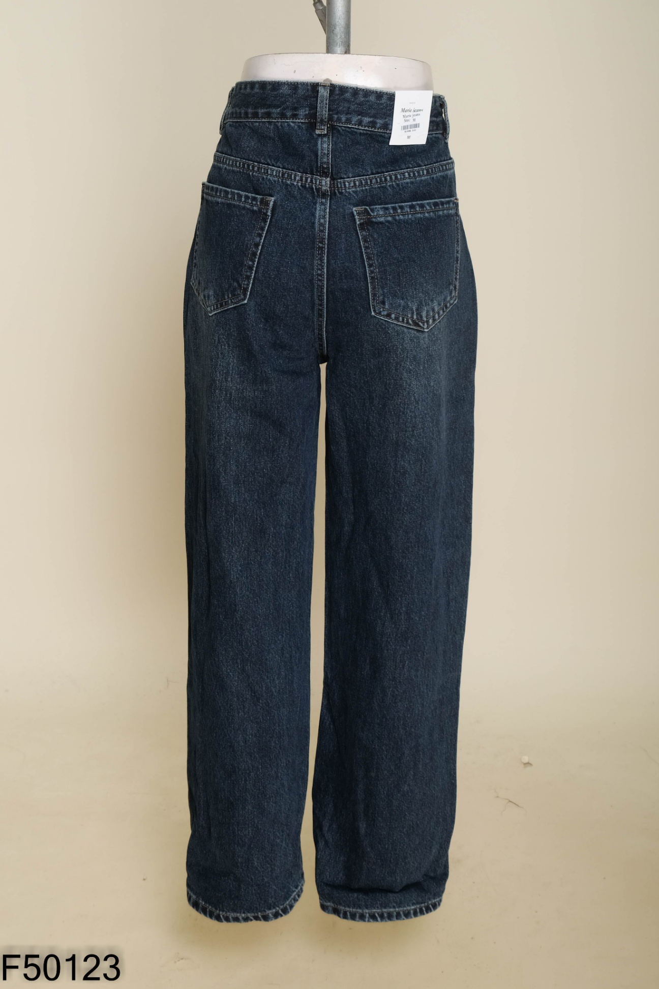 NEWTAG Quần jeans MARIE xanh gấp gấu