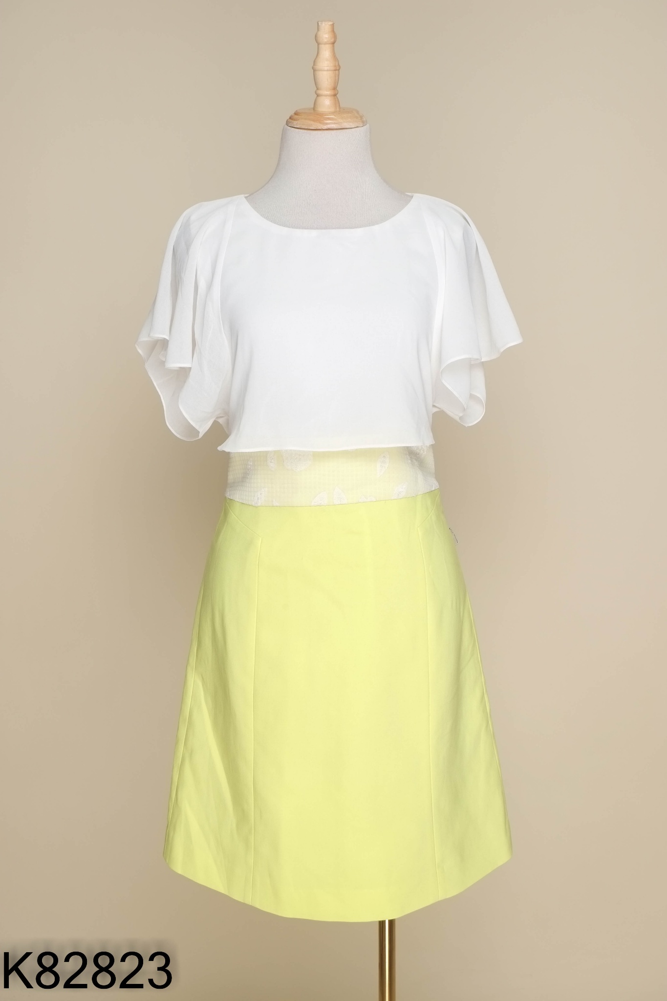Váy vàng chanh IVY MODA phối trắng