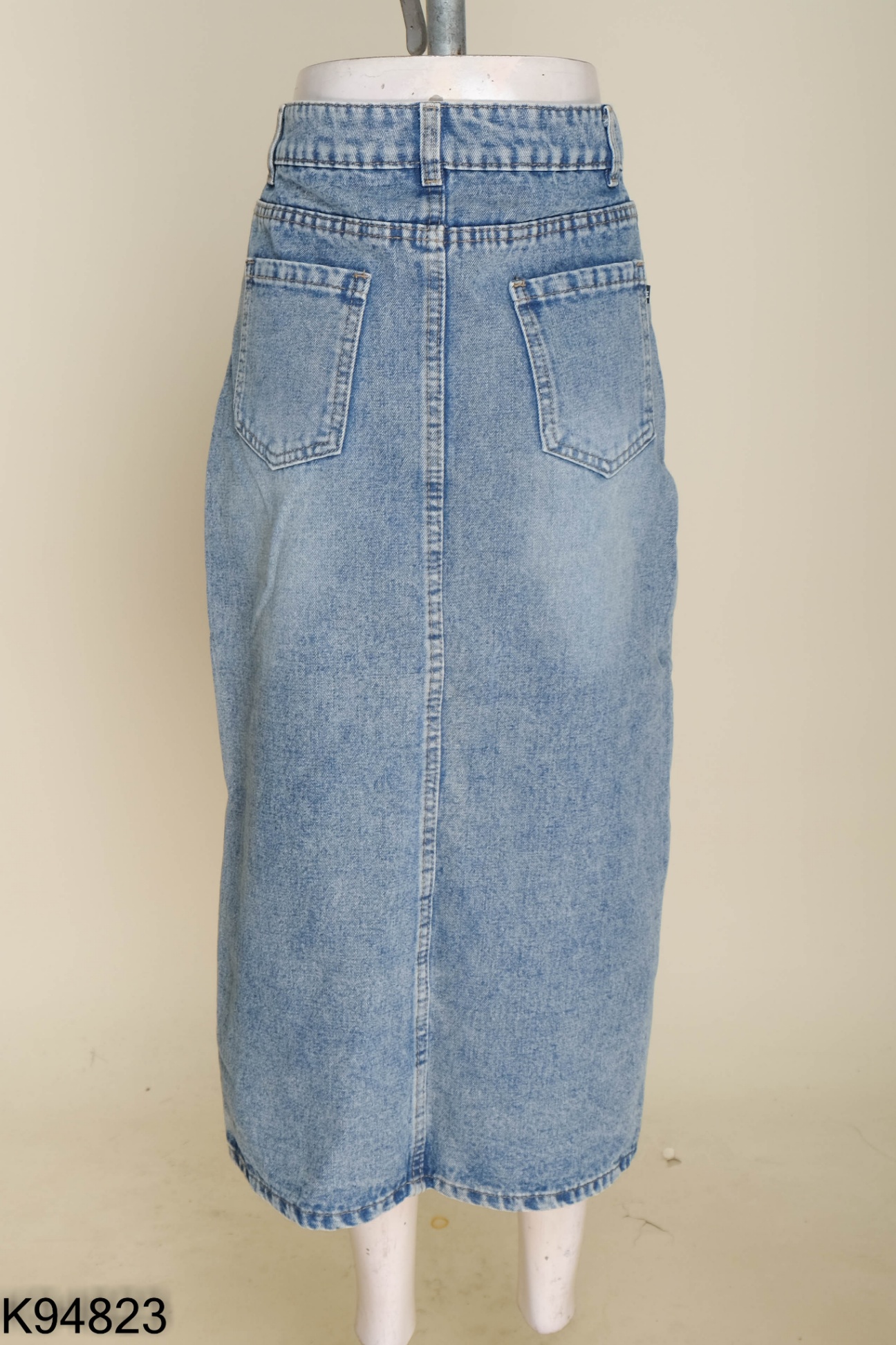 Chân váy jeans xanh 2 túi