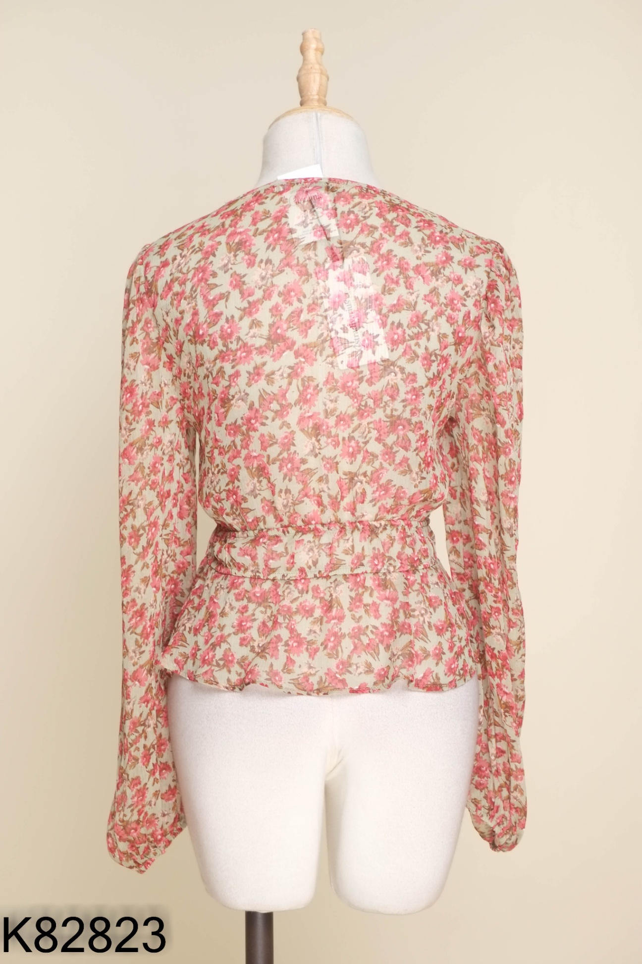 NEWTAG Áo voan STRADIVARIUS xanh hoa
