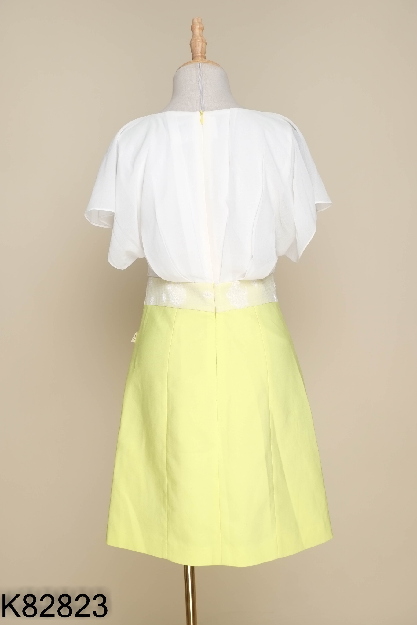Váy vàng chanh IVY MODA phối trắng