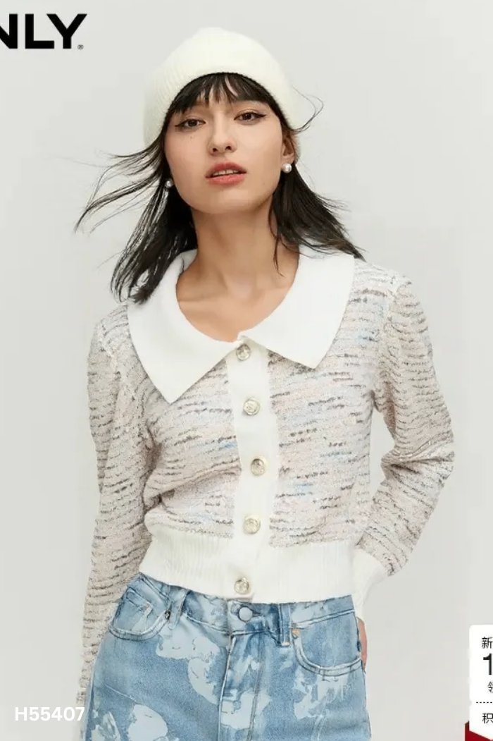 Cardigan len be hồng