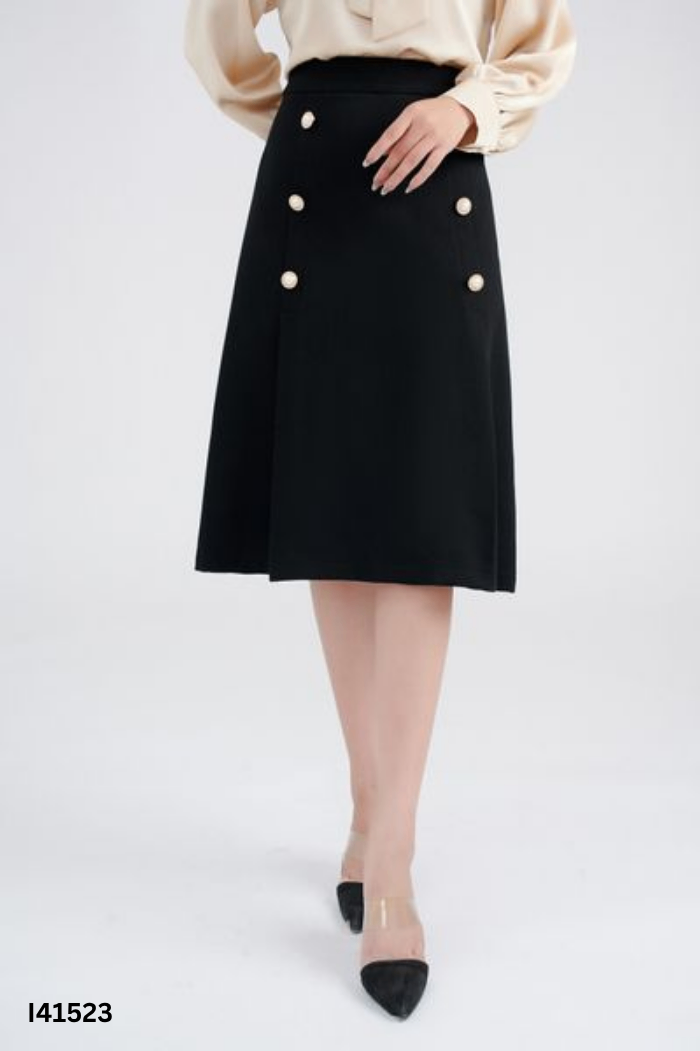 Chân váy đen CHARME STORE cúc ngọc