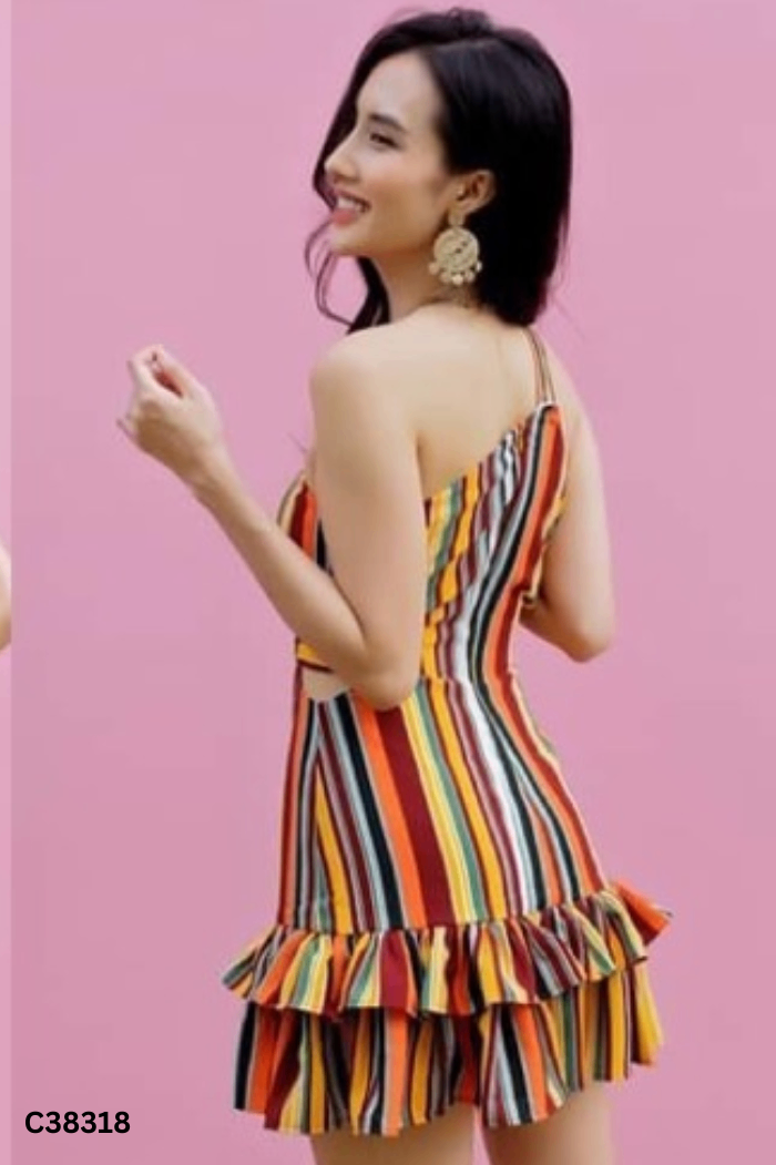 Váy SÒ VINTAGE họa tiết đỏ vàng xanh