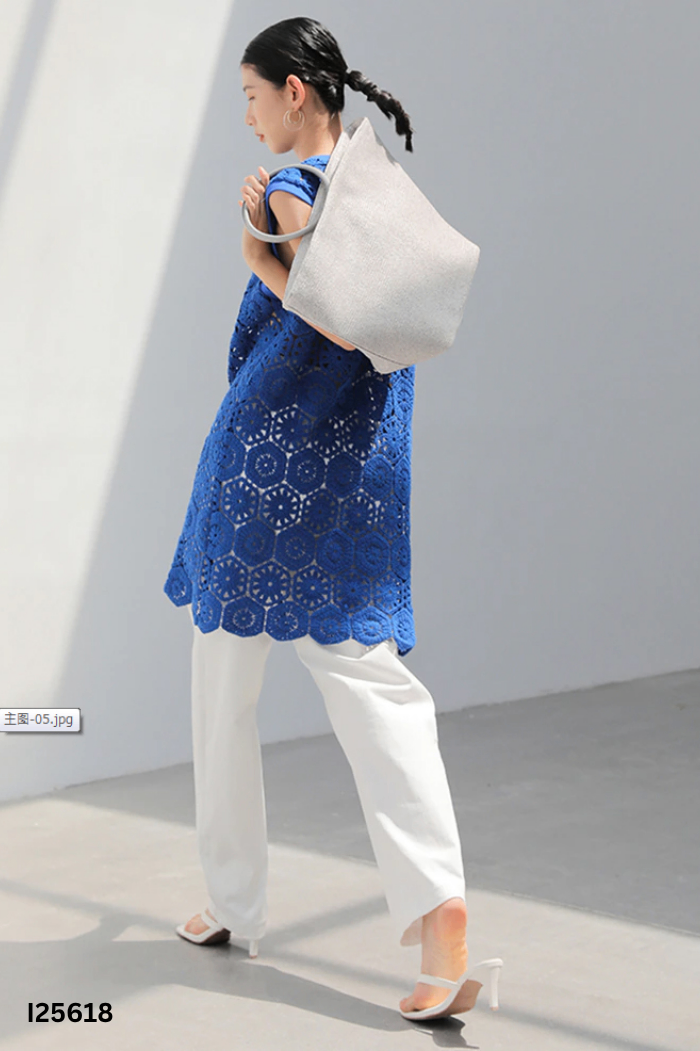 Váy sát nách linen xanh dương