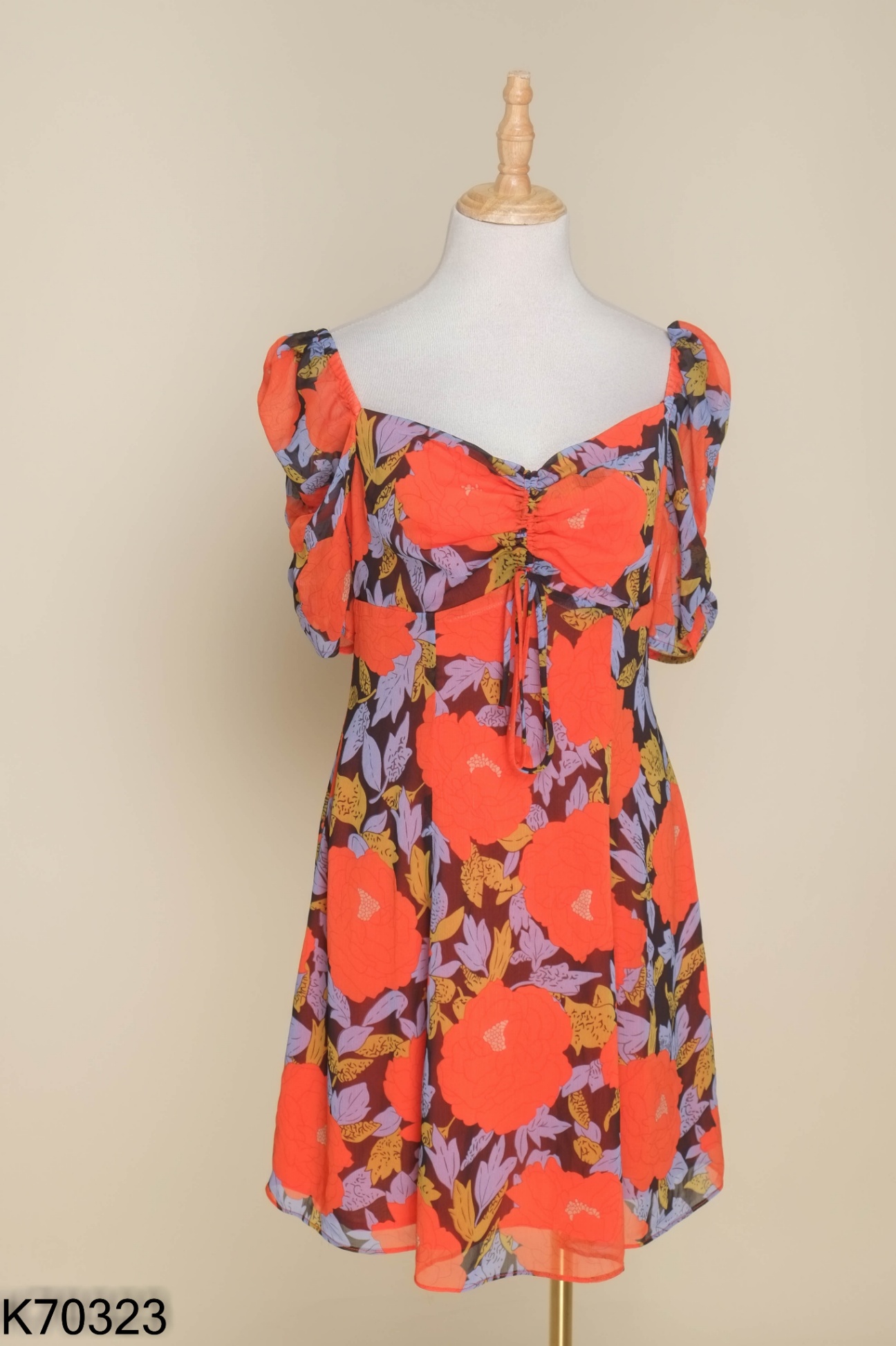 Váy IVY MODA cam phối xanh