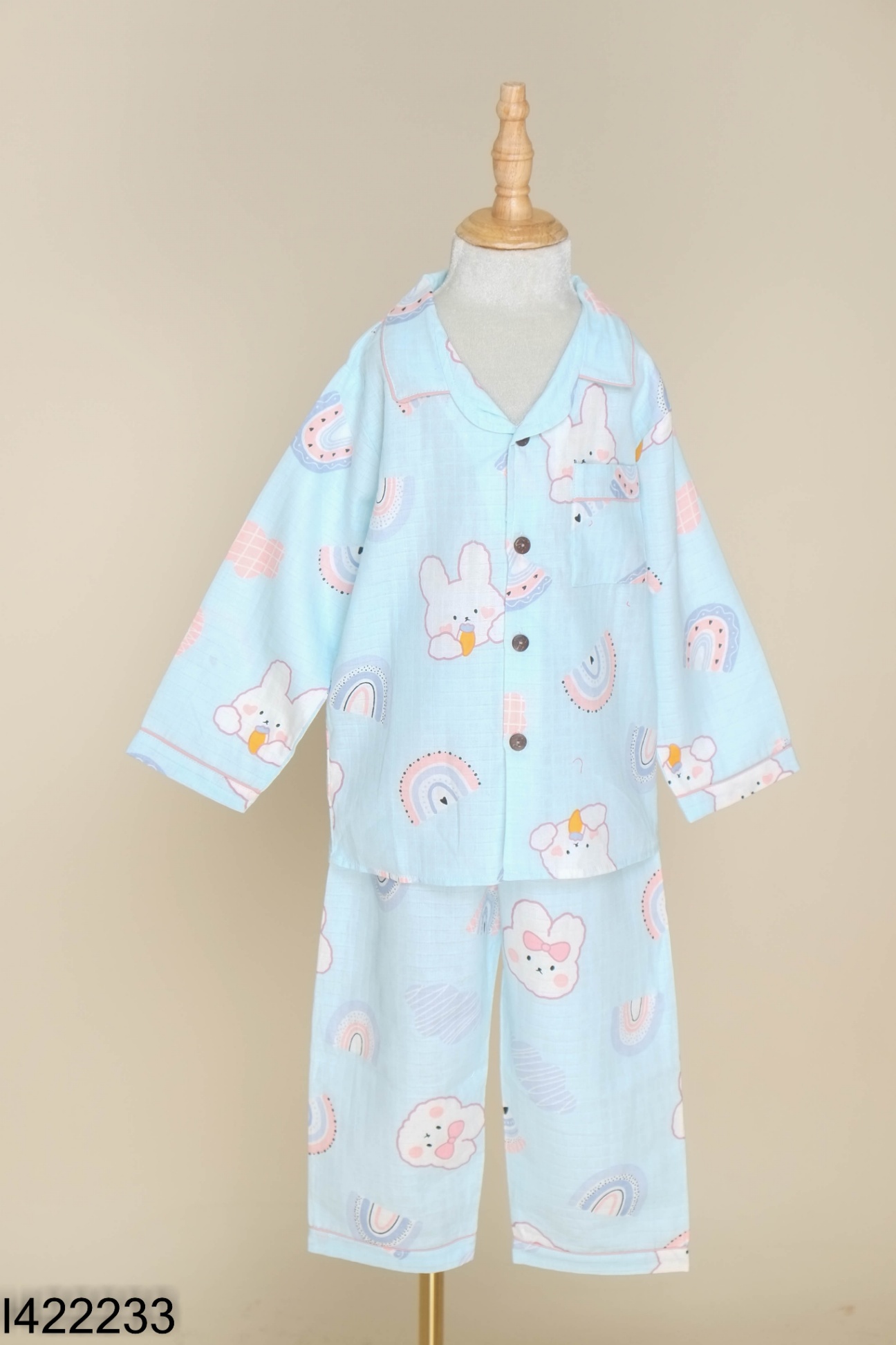 NEWTAG Set pijama xanh hoạ tiết