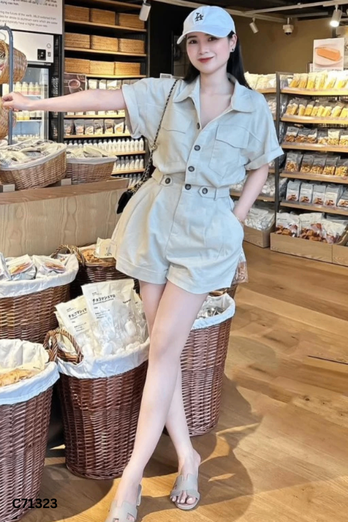 Jumpsuit be trơn