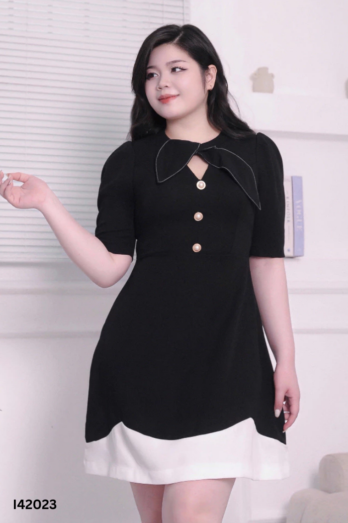 Váy RICCI đen viền chỉ trắng