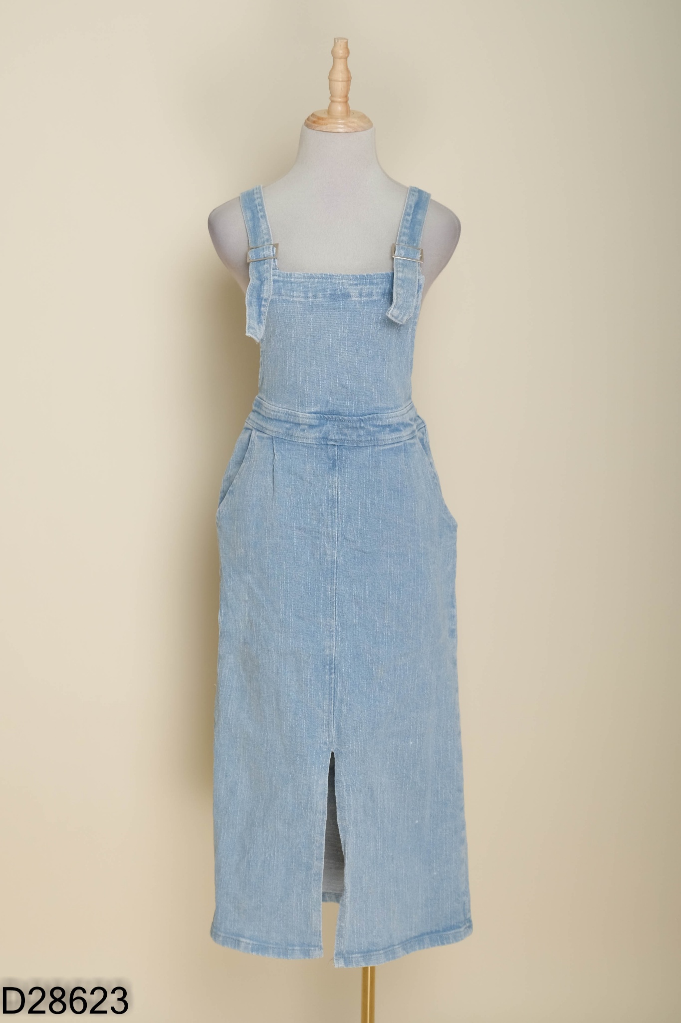 Váy yếm jeans xanh trơn
