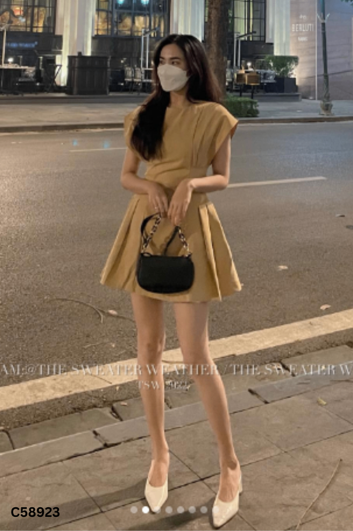 Váy kiểu nâu trơn