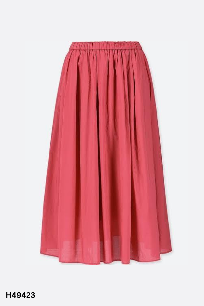 Chân váy UNIQLO đũi hồng
