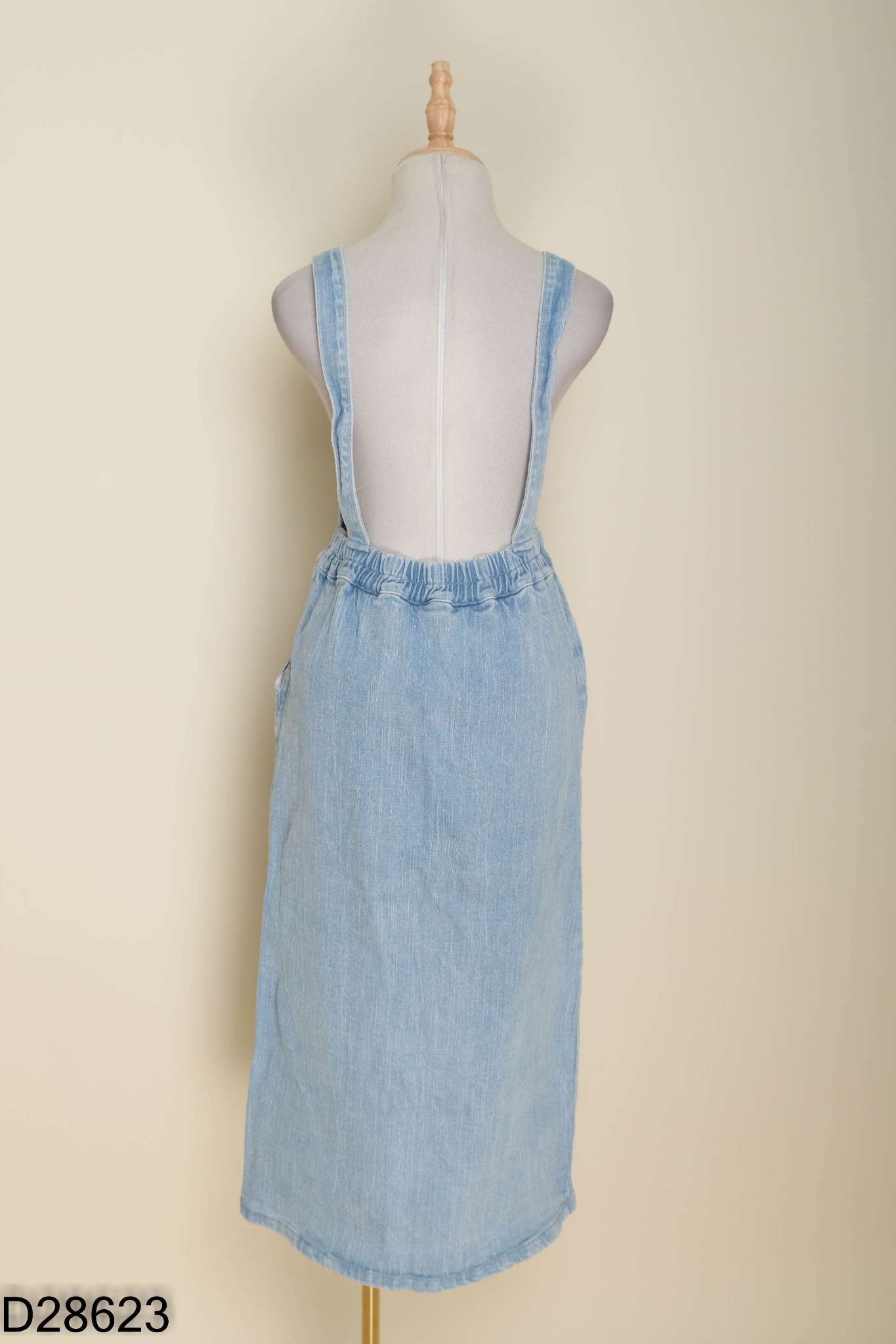 Váy yếm jeans xanh trơn