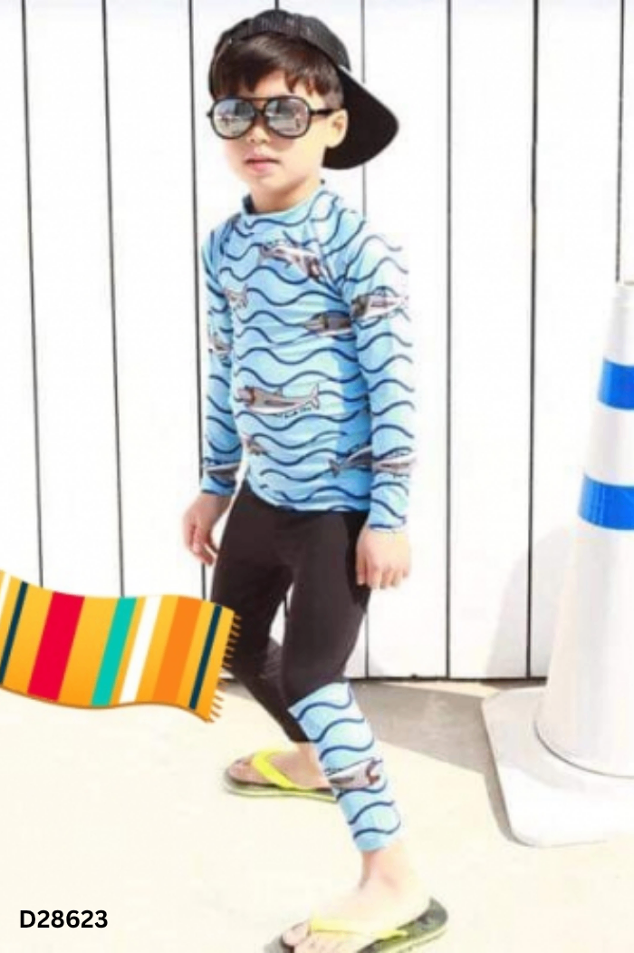 Set đồ bơi xanh cá mập KIDS