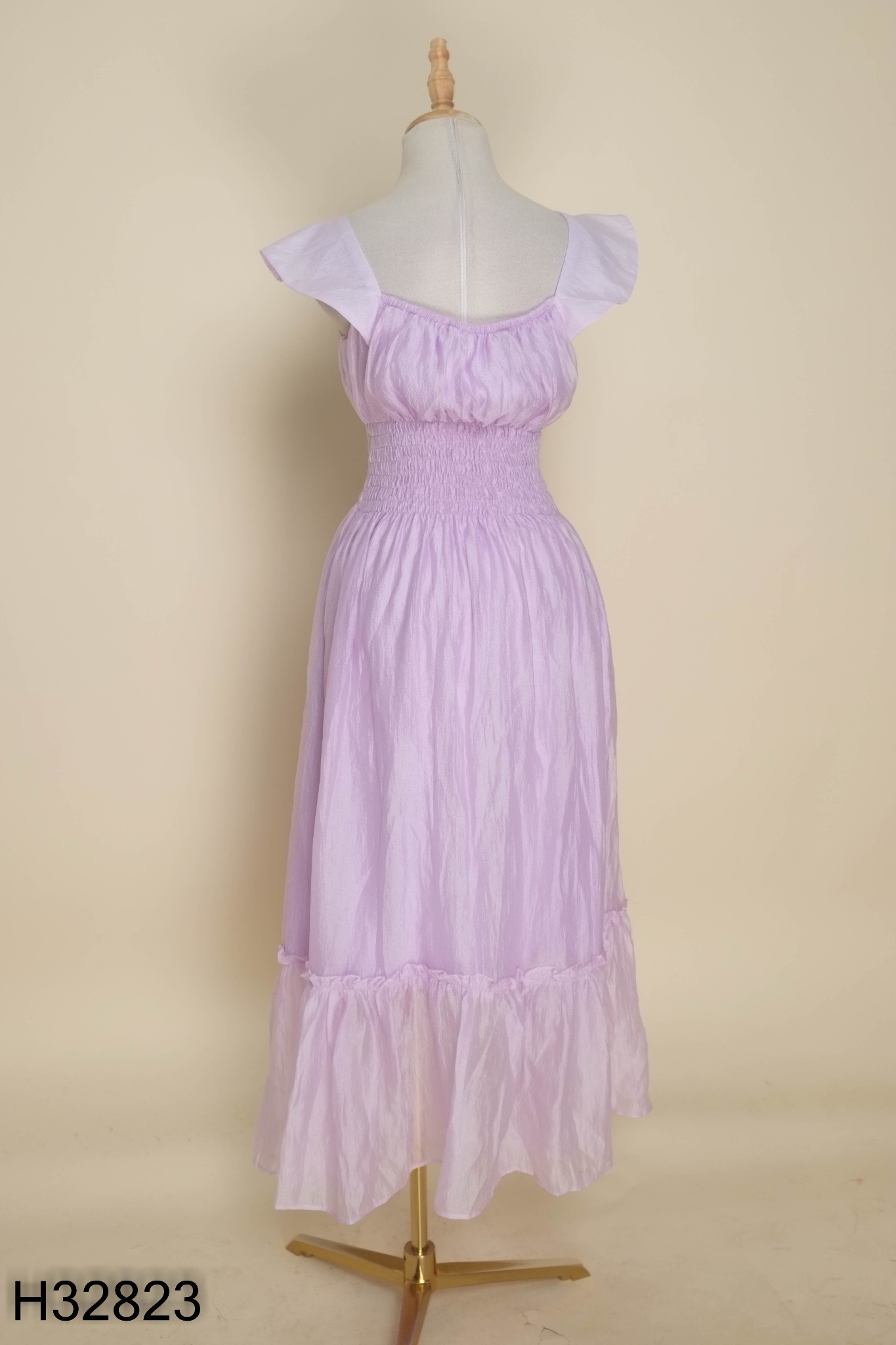 Váy chiffon tím eo chun