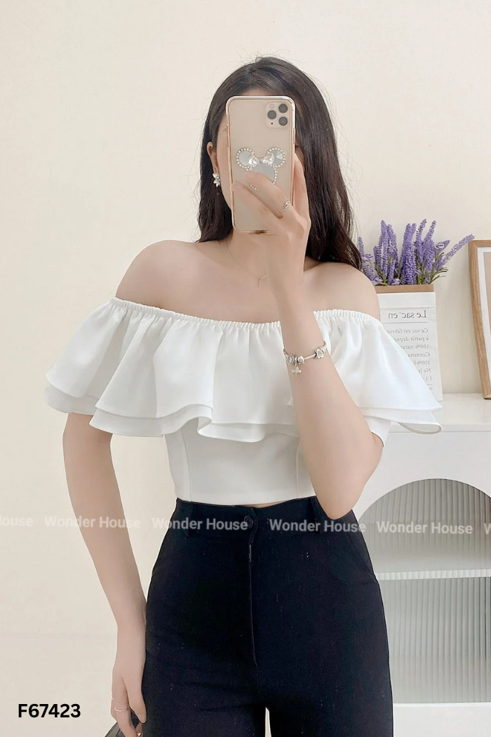 Áo trắng WONDER HOUSE phối bèo
