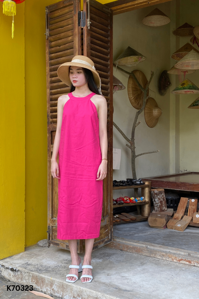 Váy hồng suông trơn