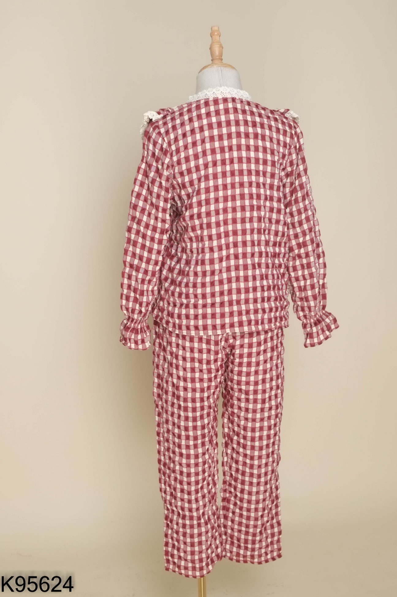 SET caro đỏ bèo áo + quần dài
