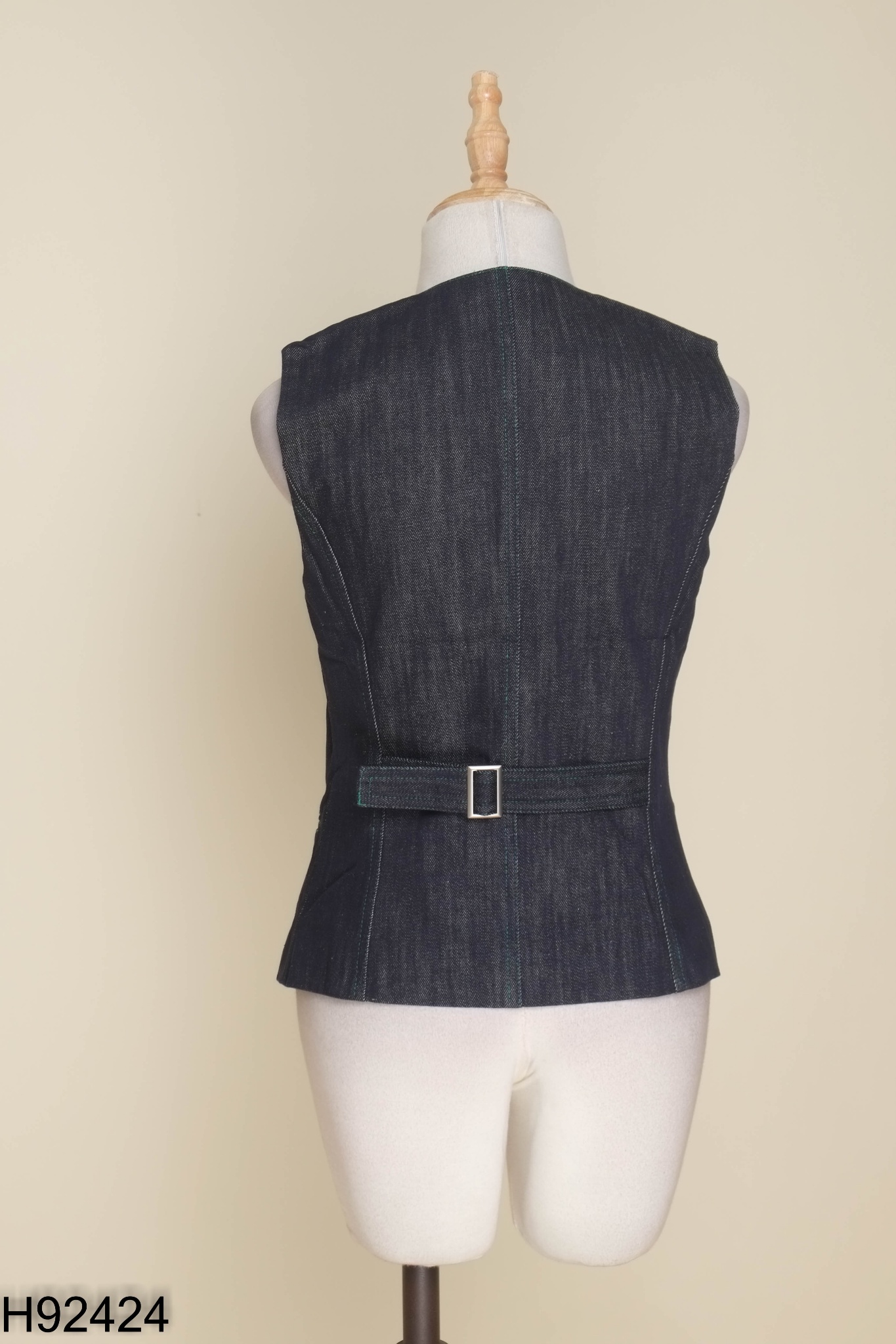 Áo gile jeans xanh