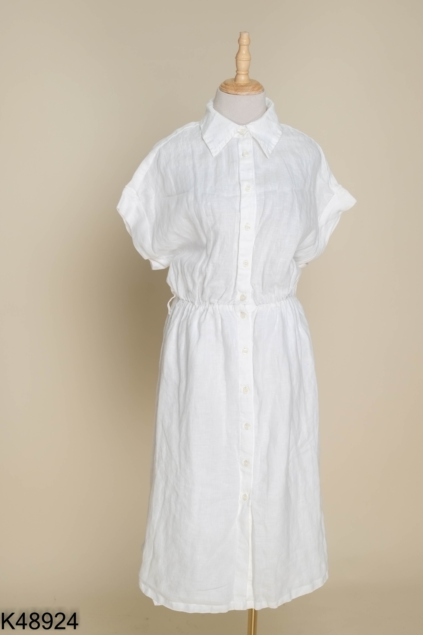 Váy MANGO sơ mi linen trắng