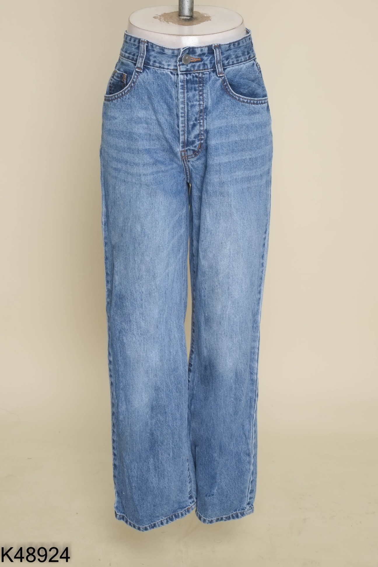 Quần jeans BOHEE xanh trơn