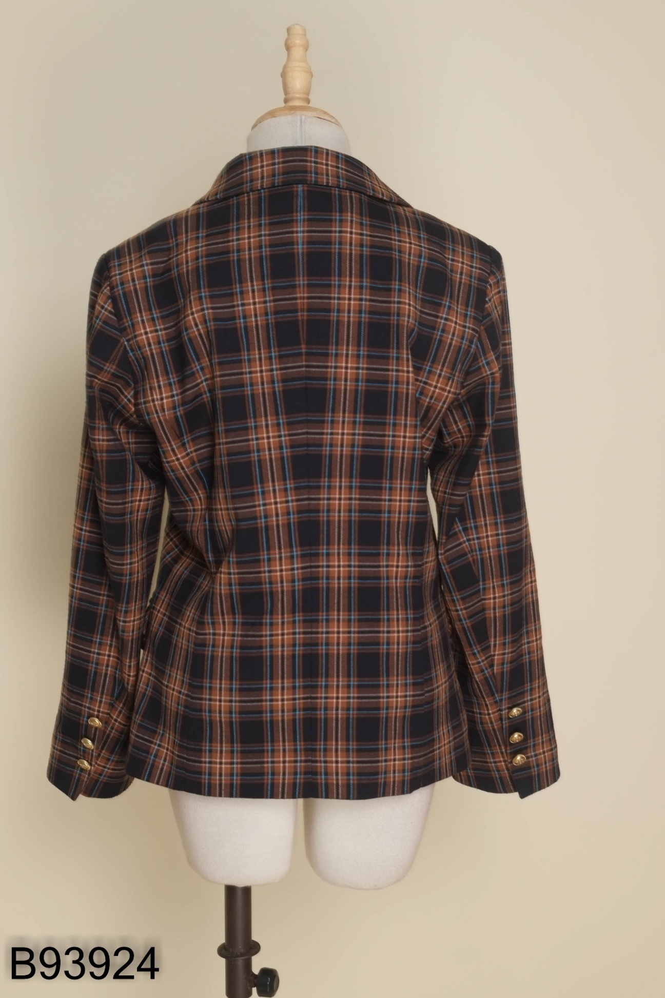 Áo khoác vest nâu kẻ caro