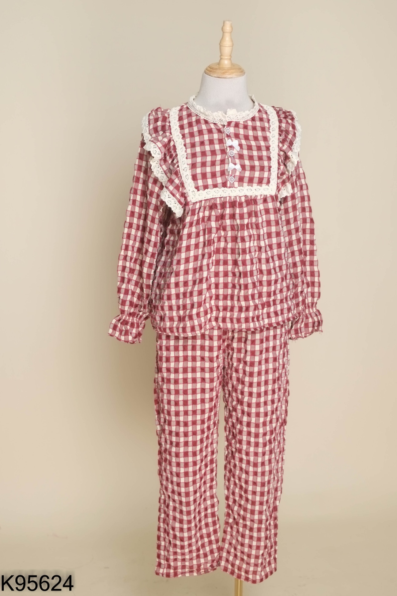SET caro đỏ bèo áo + quần dài