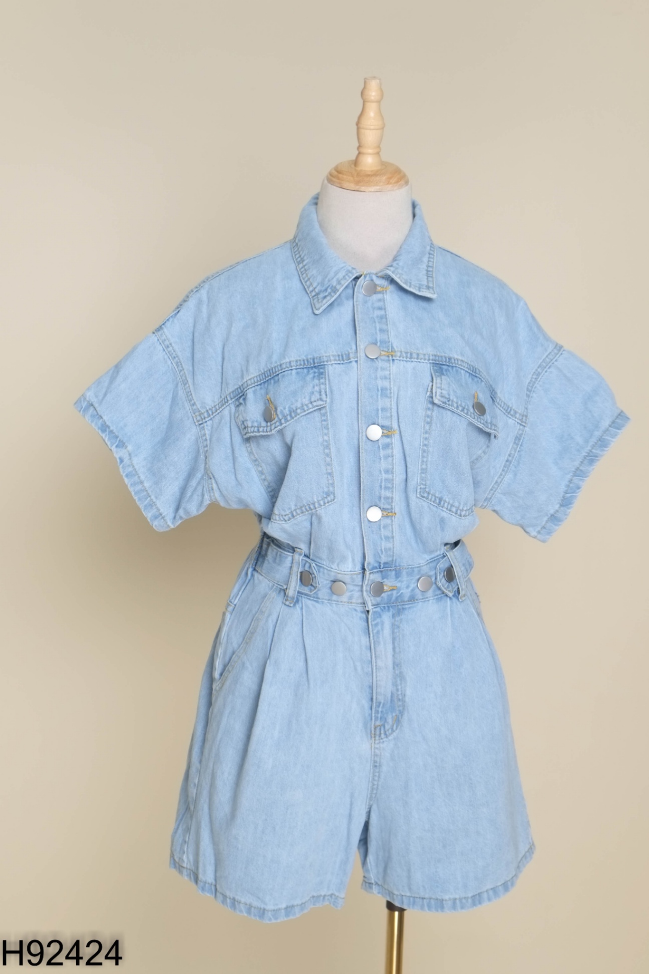 Jumpsuits jeans xanh trơn
