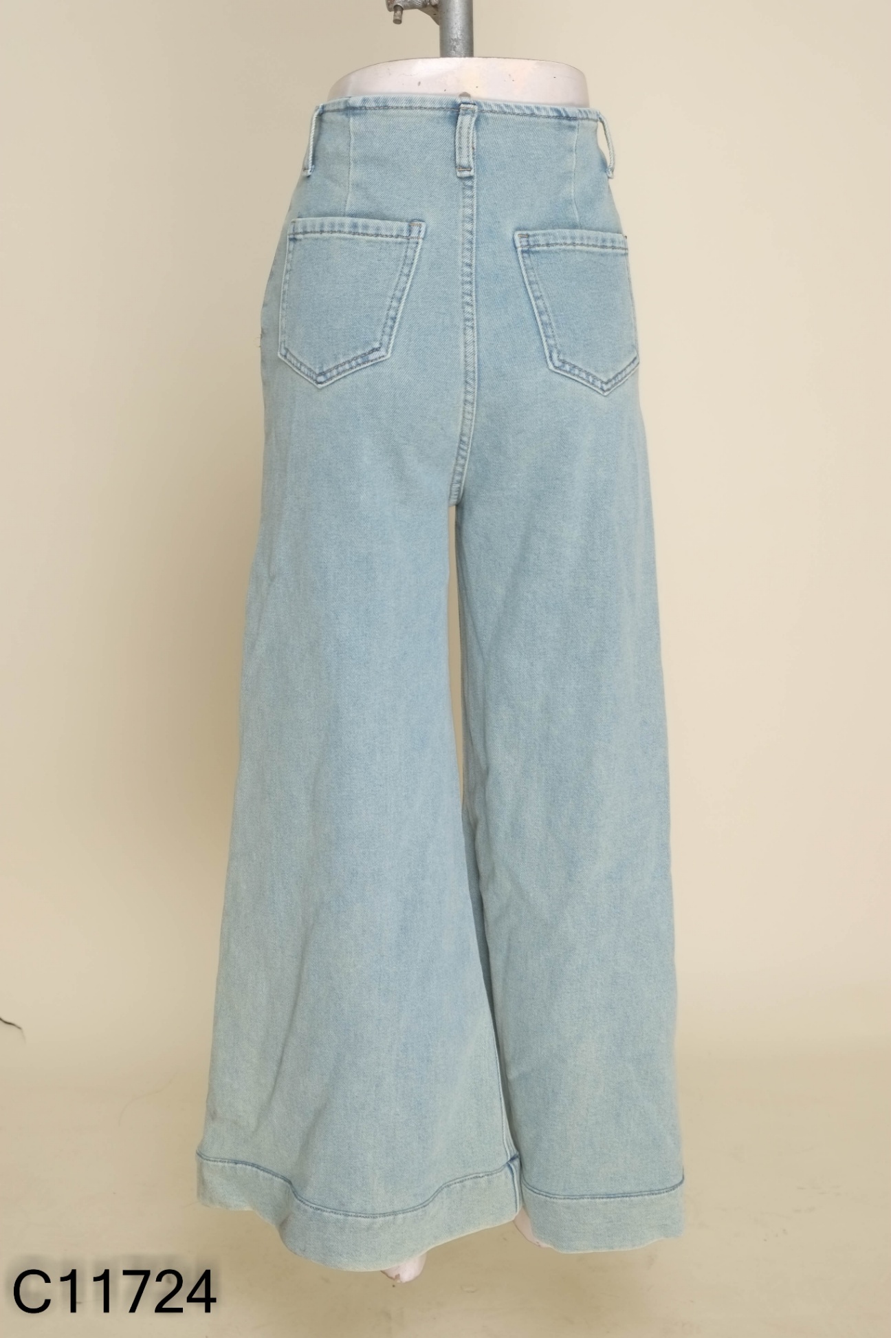Quần culottes jeans xanh nhạt