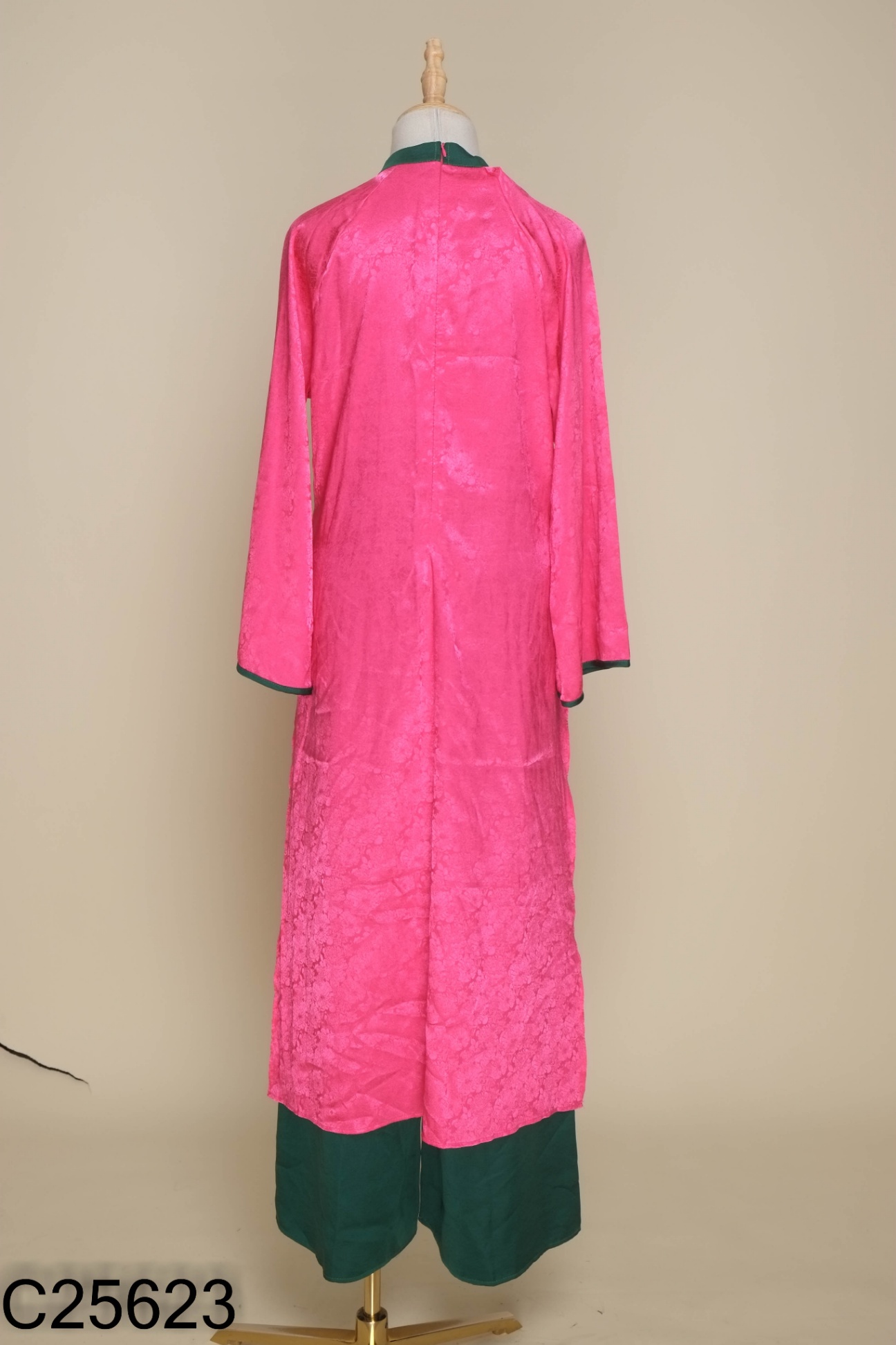 SET Áo dài hồng viền xanh + quần dài