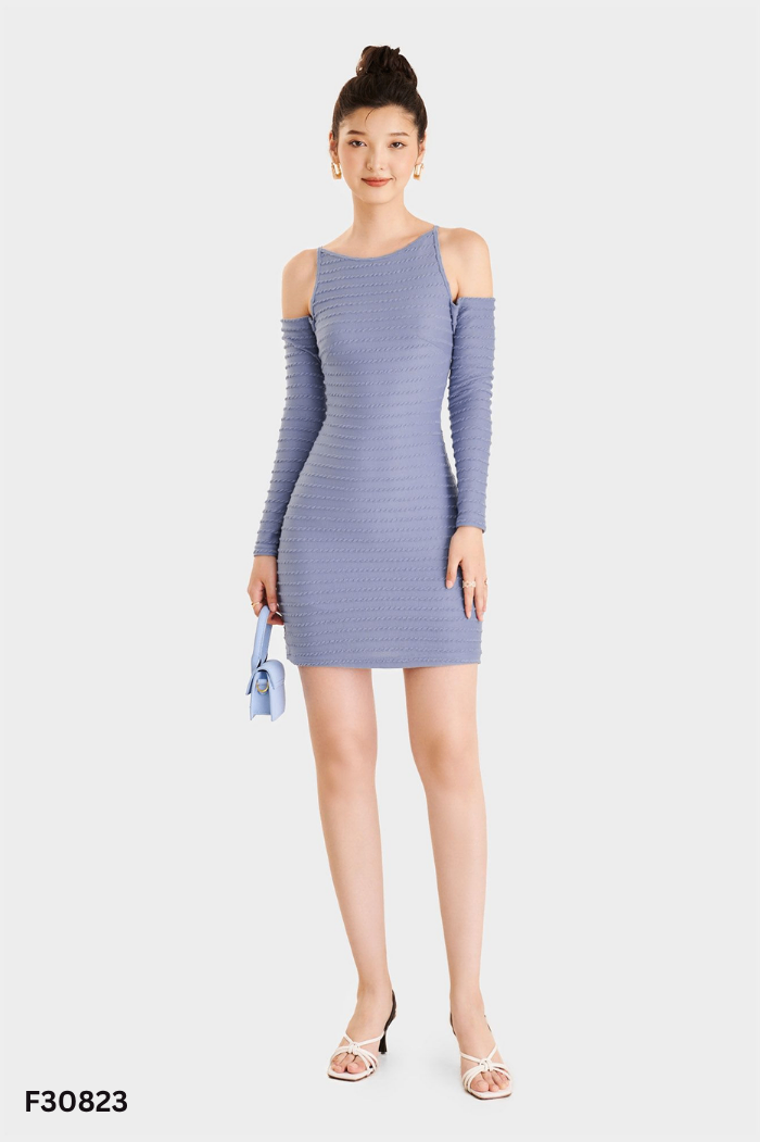NEWTAG Váy MARC FASHION xanh khoét vai