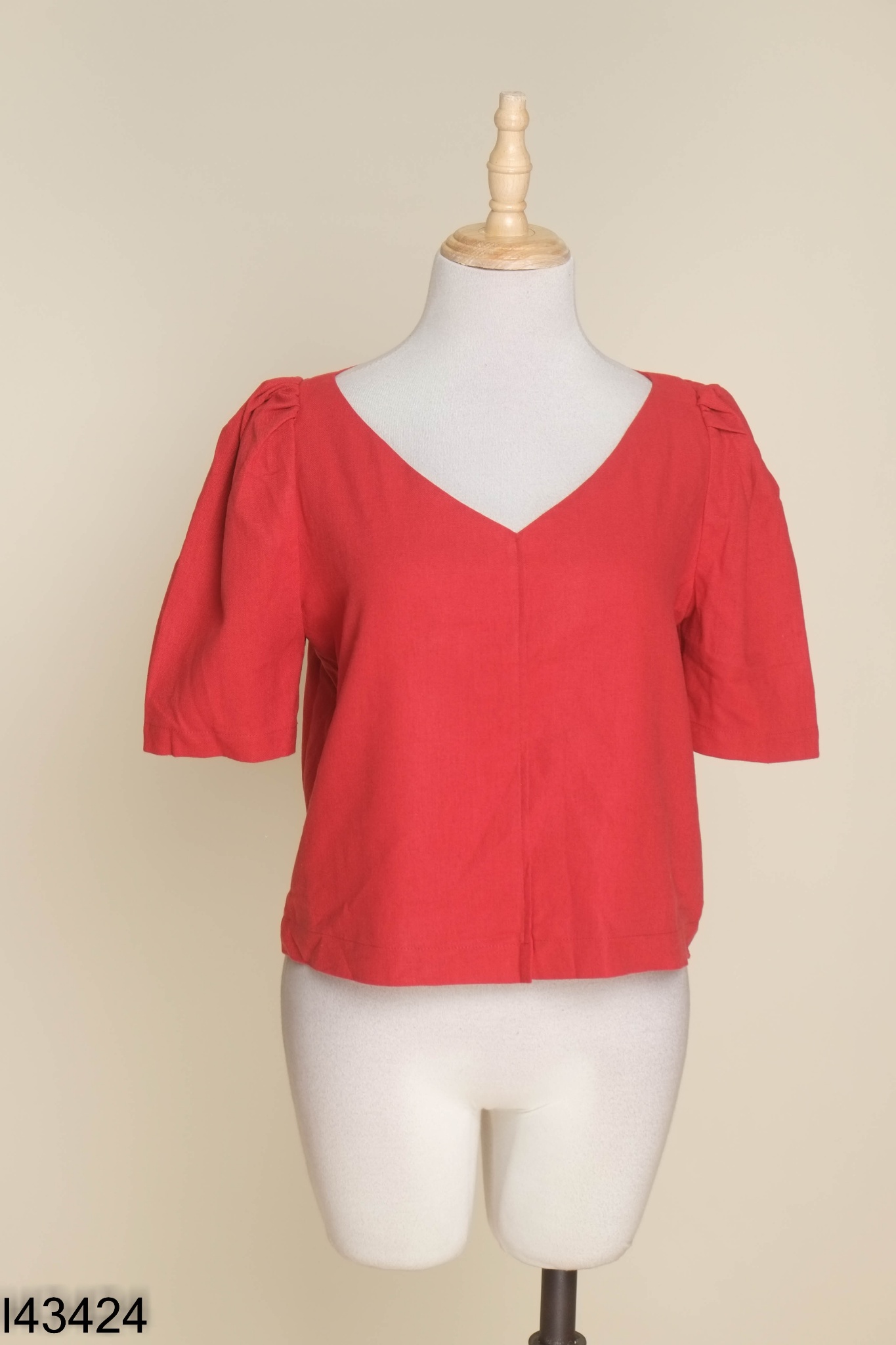 NEWTAG Áo LA BLANCHE linen đỏ