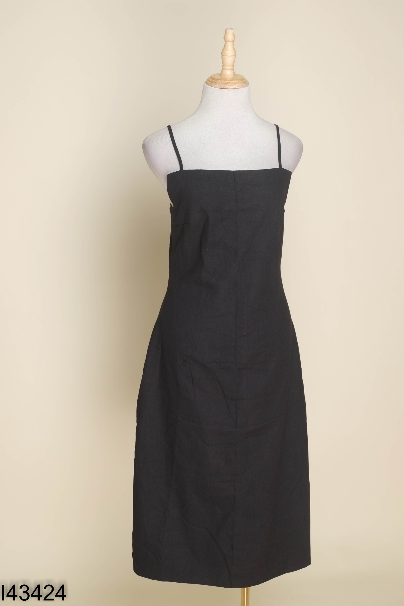 Váy 2s LA BLANCHE linen đen trơn