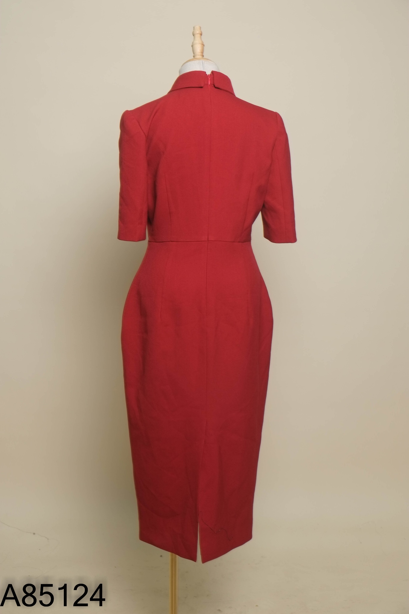 Váy MINELEGÁNCE đỏ cổ bẻ kéo khoá