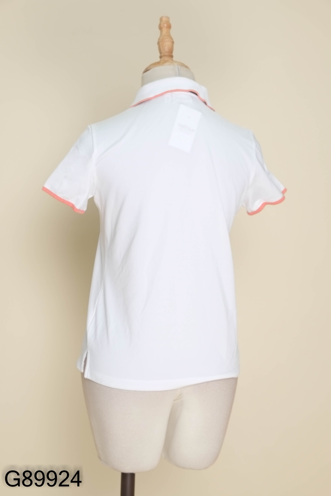 Áo polo trắng viền hồng