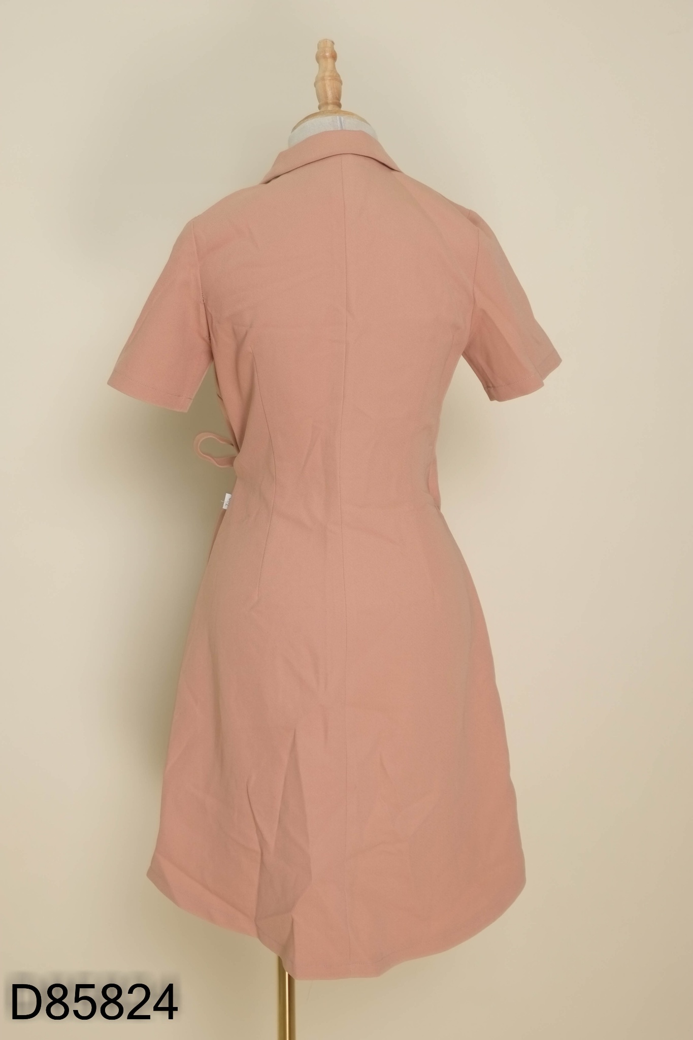 Váy TIIN nâu cổ vest buộc eo