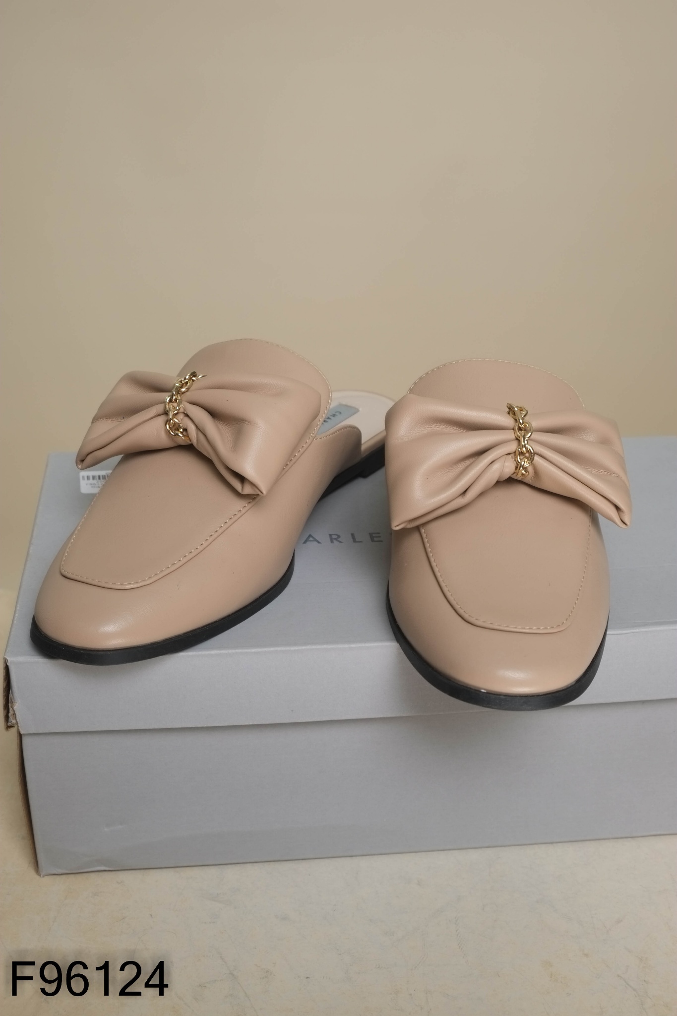 FULLBOX Giày nâu be đính nơ (CHARLES&KEITH xuất dư)