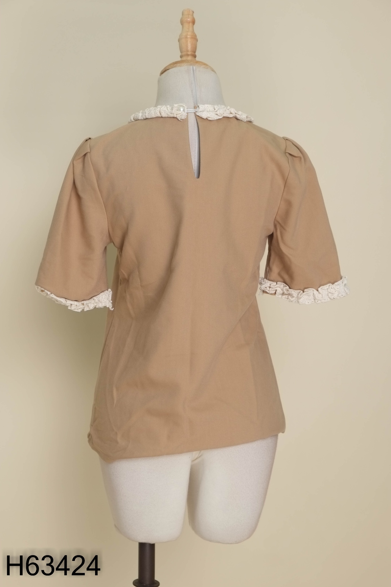 Áo LA MONETA nâu viền be