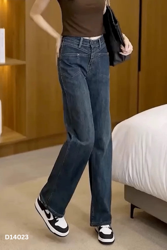 Quần jeans xanh túi ngang