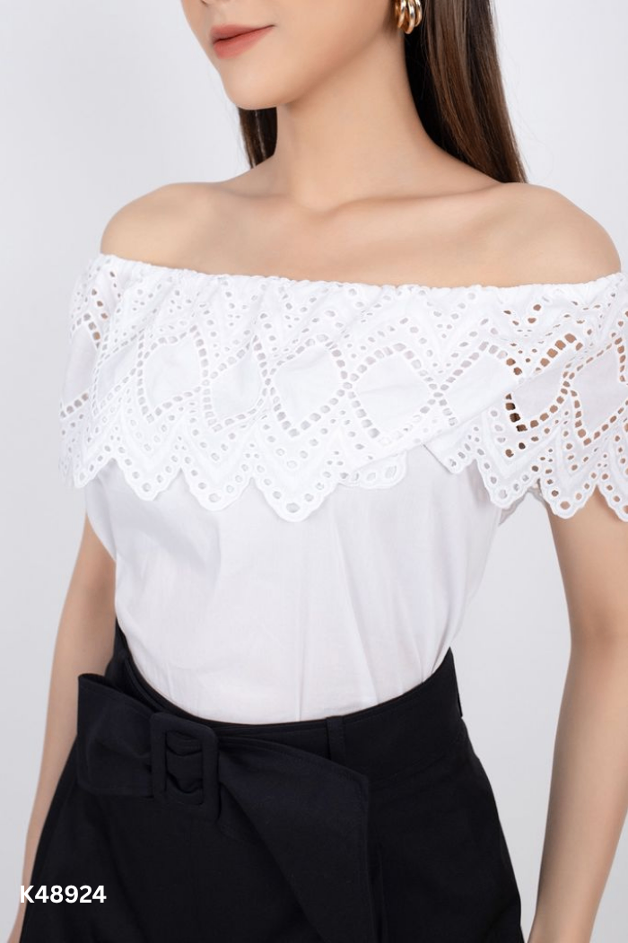 Áo trễ vai PANTIO trắng