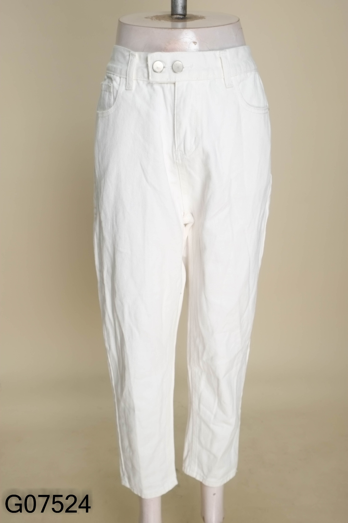 Quần baggy jeans trắng